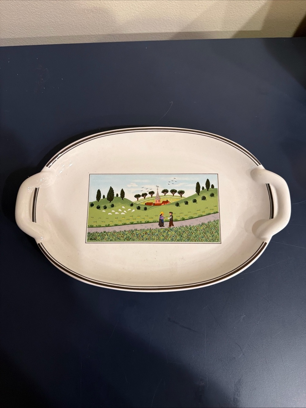 Pickle Dish w/ Tabs Design Naif by VILLEROY & BOCH 10 1/4" Girl Boy Luxembourg